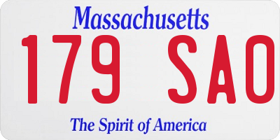 MA license plate 179SA0