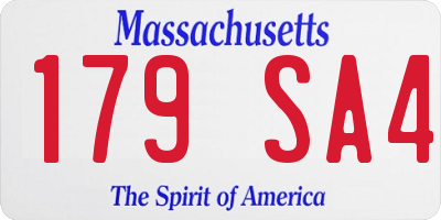 MA license plate 179SA4