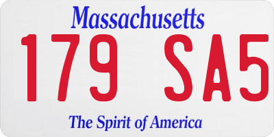 MA license plate 179SA5