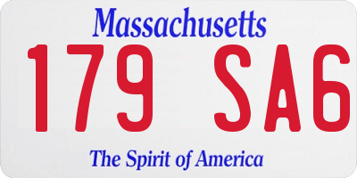 MA license plate 179SA6