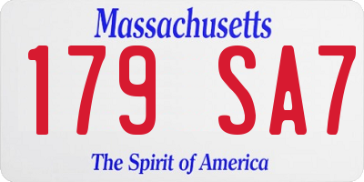 MA license plate 179SA7