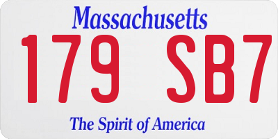 MA license plate 179SB7