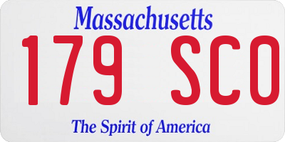 MA license plate 179SC0