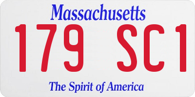 MA license plate 179SC1