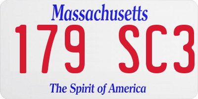 MA license plate 179SC3