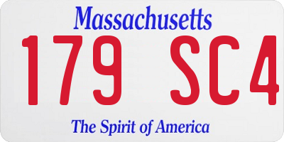 MA license plate 179SC4