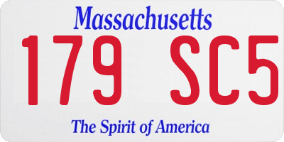MA license plate 179SC5