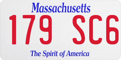 MA license plate 179SC6