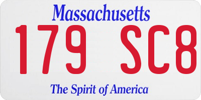 MA license plate 179SC8