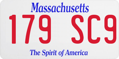 MA license plate 179SC9