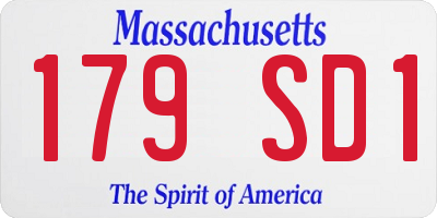 MA license plate 179SD1