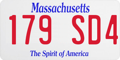 MA license plate 179SD4