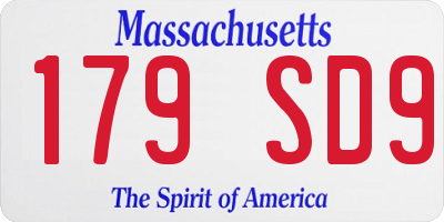 MA license plate 179SD9