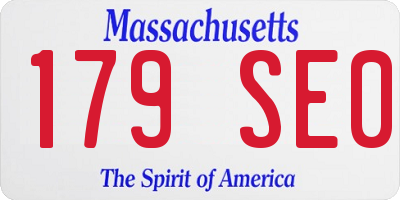 MA license plate 179SE0