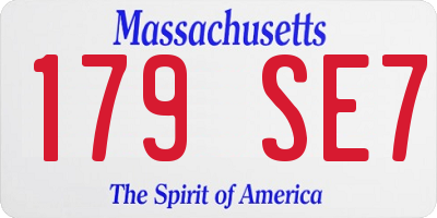 MA license plate 179SE7