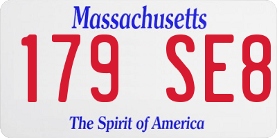 MA license plate 179SE8