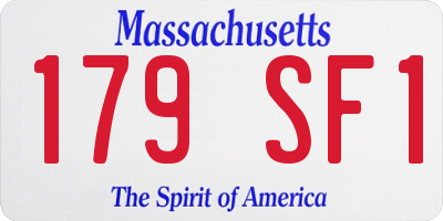 MA license plate 179SF1