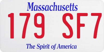MA license plate 179SF7