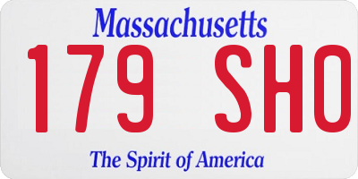 MA license plate 179SH0