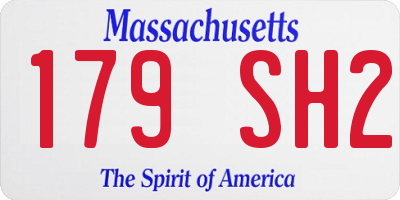 MA license plate 179SH2