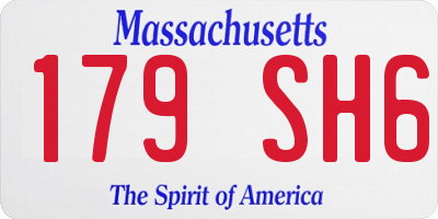 MA license plate 179SH6