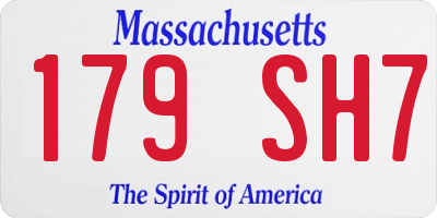 MA license plate 179SH7