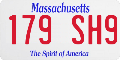 MA license plate 179SH9