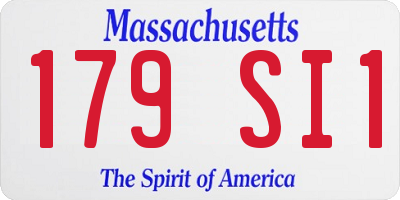 MA license plate 179SI1