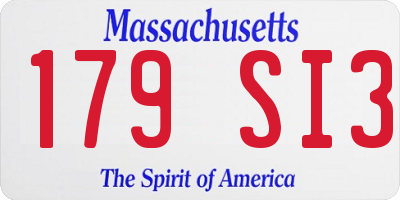 MA license plate 179SI3
