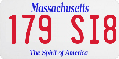 MA license plate 179SI8