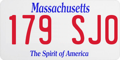 MA license plate 179SJ0