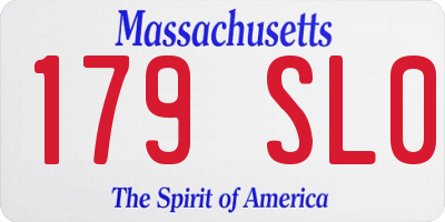 MA license plate 179SL0