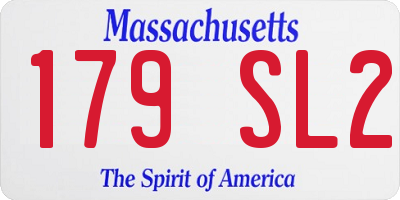 MA license plate 179SL2