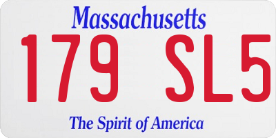 MA license plate 179SL5