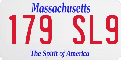 MA license plate 179SL9