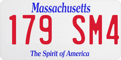 MA license plate 179SM4