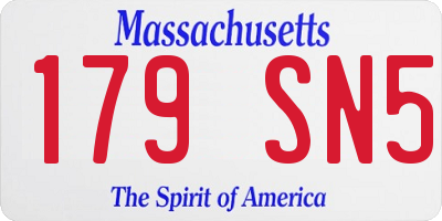 MA license plate 179SN5