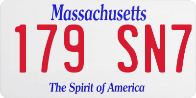 MA license plate 179SN7