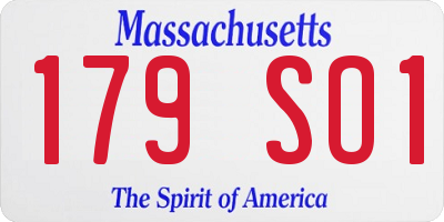 MA license plate 179SO1