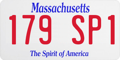 MA license plate 179SP1