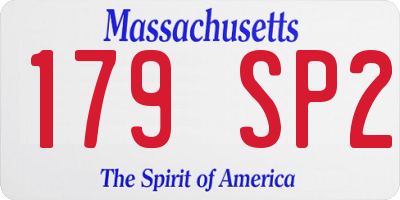 MA license plate 179SP2