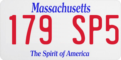 MA license plate 179SP5