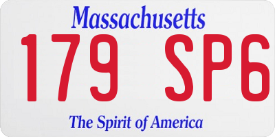 MA license plate 179SP6