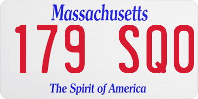 MA license plate 179SQ0