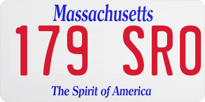 MA license plate 179SR0