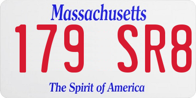 MA license plate 179SR8