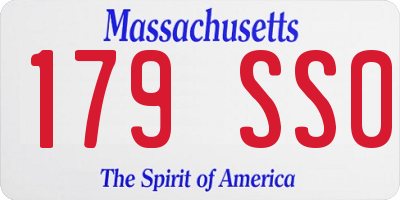 MA license plate 179SS0