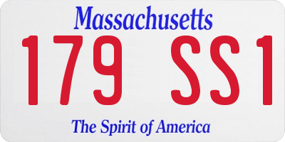 MA license plate 179SS1