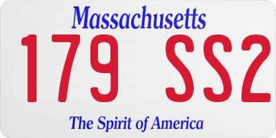 MA license plate 179SS2