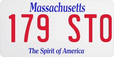 MA license plate 179ST0